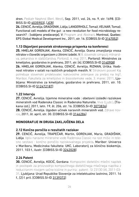 MFbiblioza2011.pdf - Medicinska fakulteta Maribor - Univerza v ...
