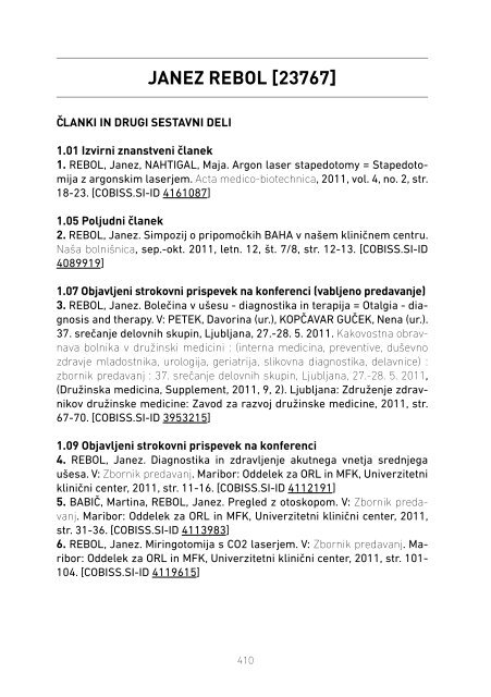 MFbiblioza2011.pdf - Medicinska fakulteta Maribor - Univerza v ...