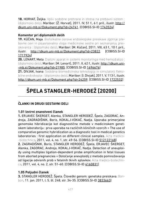 MFbiblioza2011.pdf - Medicinska fakulteta Maribor - Univerza v ...