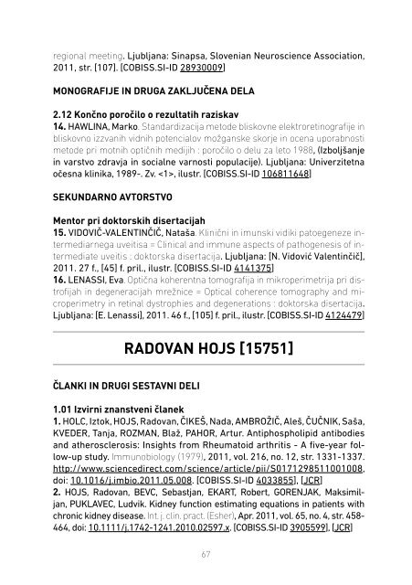 MFbiblioza2011.pdf - Medicinska fakulteta Maribor - Univerza v ...