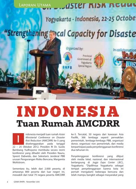 INDONESIA Tuan Rumah AMCDRR - BNPB