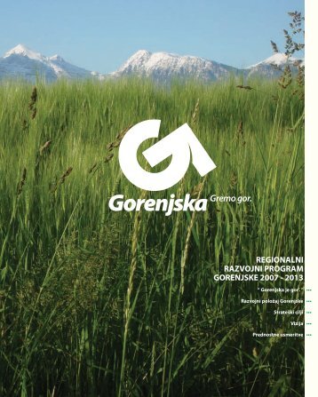 REGIONALNI RAZVOJNI PROGRAM GORENJSKE 2007 - 2013 - BSC