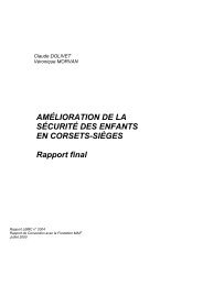 Amélioration de la sécurité des enfants en corset-siège - CEREMH