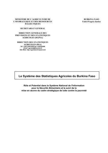 Le SystÃ¨me des Statistiques Agricoles du Burkina Faso - Paris21