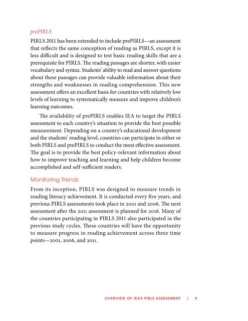 PIRLS 2011 Assessment Framework - Proj AVI