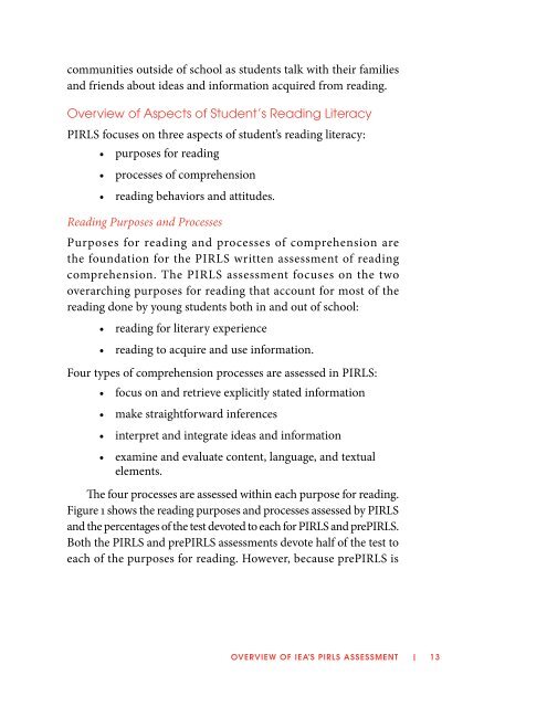 PIRLS 2011 Assessment Framework - Proj AVI
