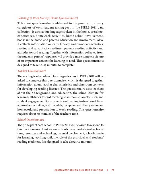 PIRLS 2011 Assessment Framework - Proj AVI