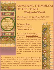 AWAKENING THE WISDOM OF THE HEART With Murshid Wali Ali