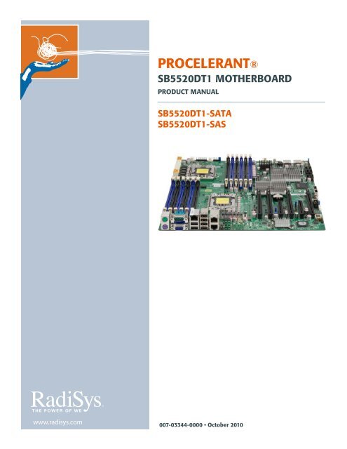 Procelerant SB5520DT1 Motherboard Product Manual - Radisys