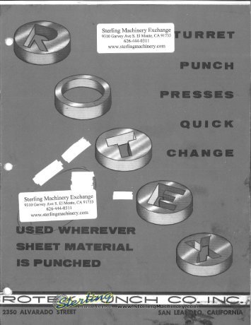 Rotex Turret Punch Press Quick Change Brochure - Sterling ...