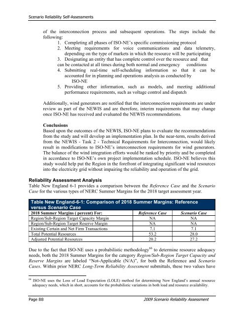 2009 Scenario Reliability Assessment - NERC