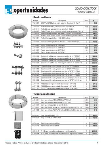 Accesorios Calefacción y Suelo Radiante - Salvador Escoda SA