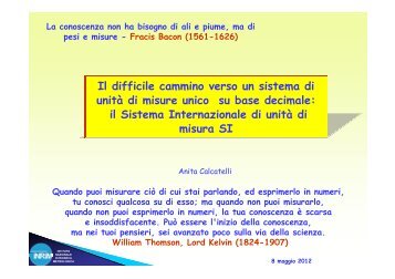 Il difficile cammino verso il Sistema Metrico Decimale - inrim