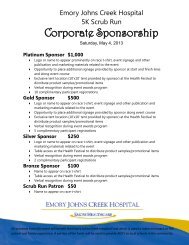 Download the sponsor level and form (PDF) - Emory Johns Creek ...