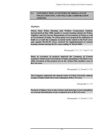 2.1 construction activities of orissa state police housing