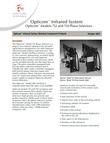 GTT Opticom Infrared 752 and 754 Phase Selectors - Temple, Inc.