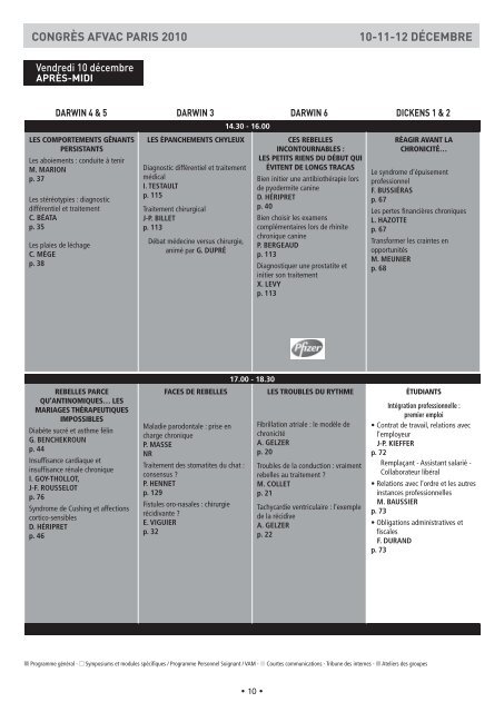 Programme scientifique paris 2010 - AFVAC