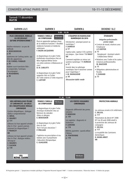 Programme scientifique paris 2010 - AFVAC