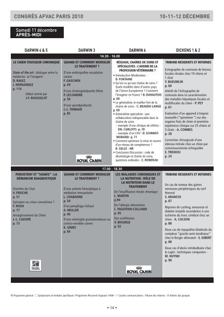 Programme scientifique paris 2010 - AFVAC