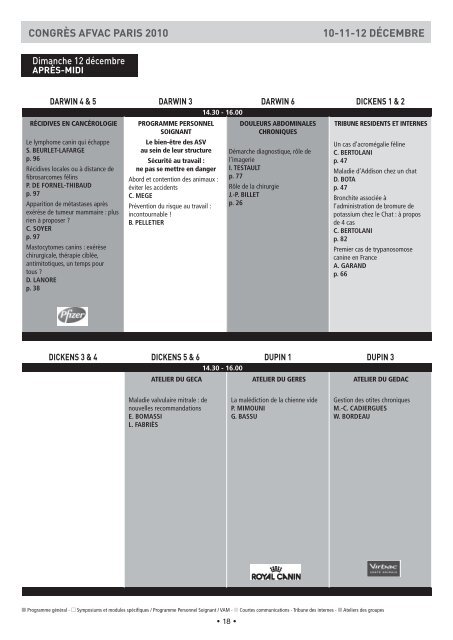 Programme scientifique paris 2010 - AFVAC