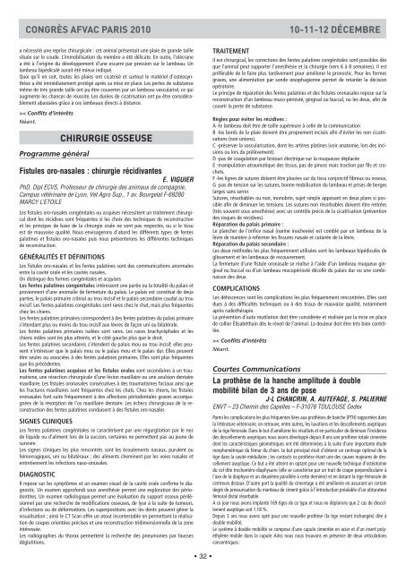 Programme scientifique paris 2010 - AFVAC