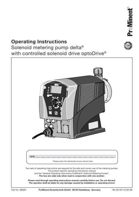 Prominent Delta O&amp;M Manual - WES Dosing Products