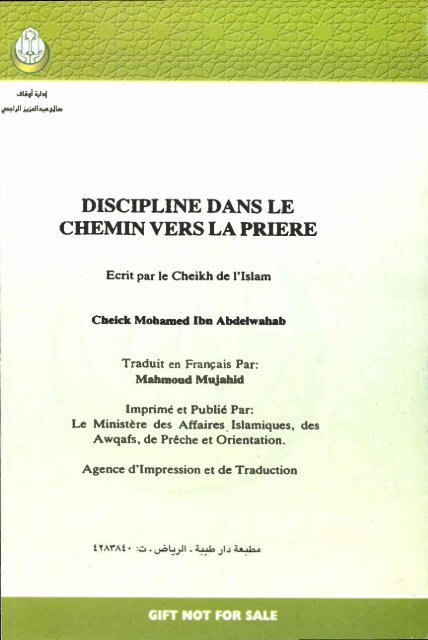 DISCIPLINE DANS LE CHEMIN VERS LA PRIERE