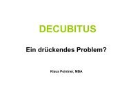 Decubitus - Ein drückendes Problem? (Klaus Pointner, MBA)