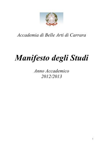 scarica il manifsto (pdf) - Accademia di Belle Arti di Carrara