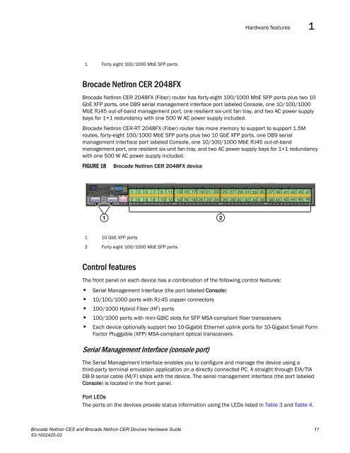 Brocade Netiron CES and Brocade Netiron CER Devices Hardware ...