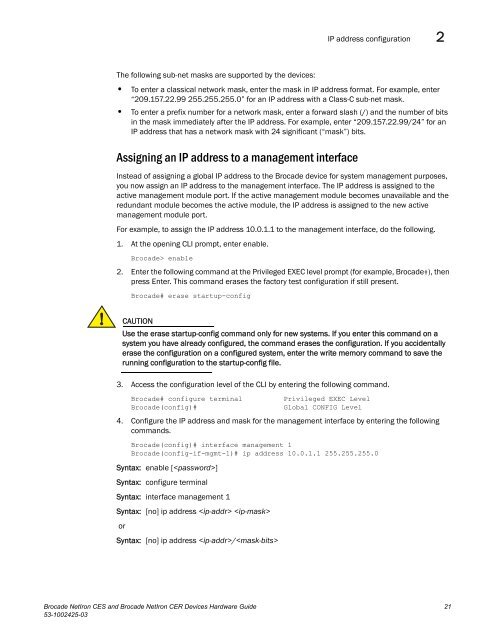 Brocade Netiron CES and Brocade Netiron CER Devices Hardware ...