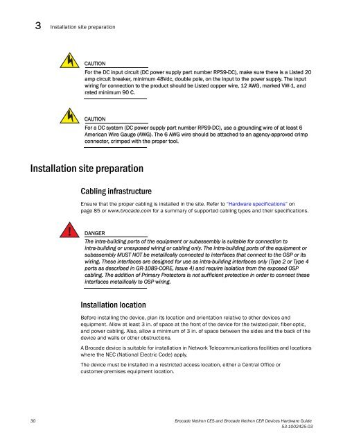 Brocade Netiron CES and Brocade Netiron CER Devices Hardware ...