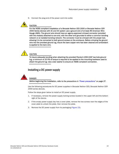 Brocade Netiron CES and Brocade Netiron CER Devices Hardware ...