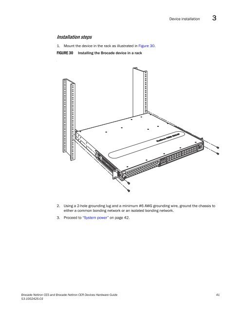 Brocade Netiron CES and Brocade Netiron CER Devices Hardware ...