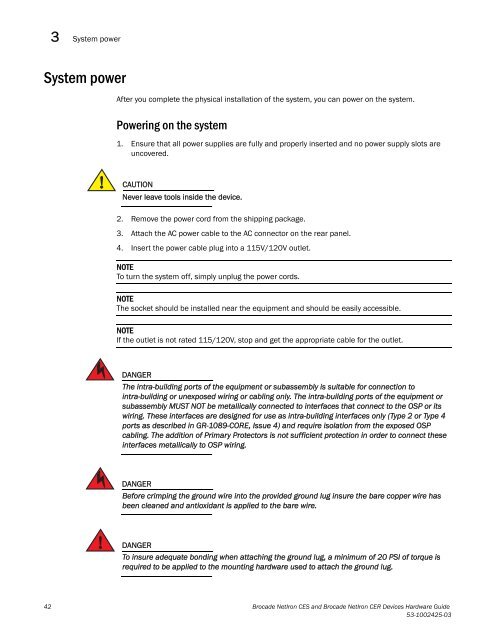 Brocade Netiron CES and Brocade Netiron CER Devices Hardware ...