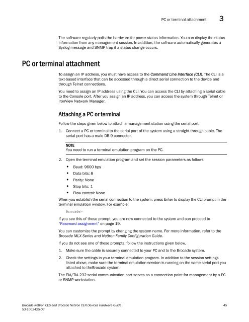 Brocade Netiron CES and Brocade Netiron CER Devices Hardware ...