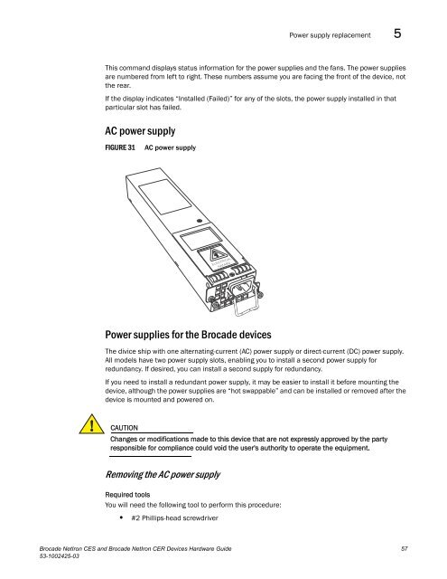 Brocade Netiron CES and Brocade Netiron CER Devices Hardware ...