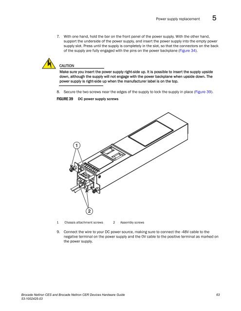 Brocade Netiron CES and Brocade Netiron CER Devices Hardware ...