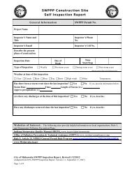 SWPPP Construction Site Self Inspection Report - City of Mishawaka