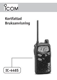 Kortfattad Bruksanvisning IC-446S - VHF Group AS