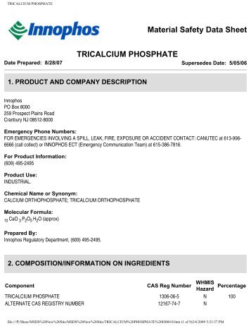 TRICALCIUM PHOSPHATE - Innophos