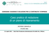 Caso pratico di redazione di un piano di risanamento - Ordine dei ...