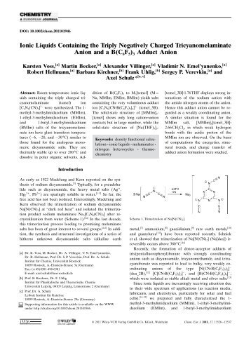 Ionic Liquids Containing the Triply Negatively Charged ...