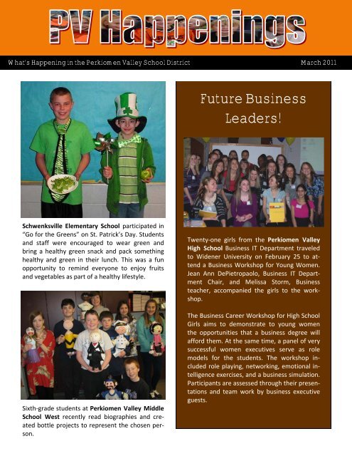 PV Happenings - March 2011 - Perkiomen Valley School District