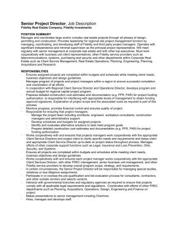 â ¢ Senior Project Manager o Job Description: Cushing ...