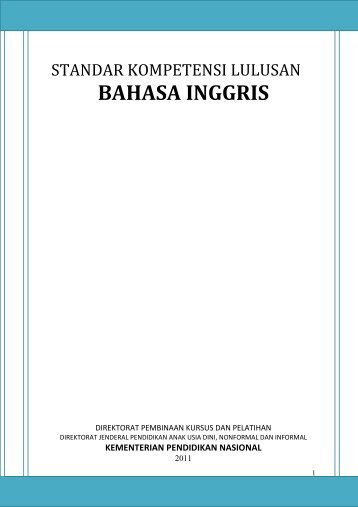 Standar Kompetensi Lulusan Bahasa Inggris