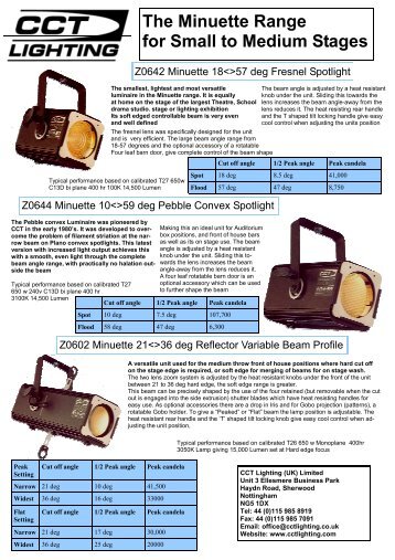The Minuette Range for Small to Medium Stages - CCT Lighting