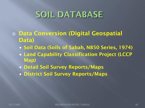 Gis development in the department of agriculture sabah - Malaysia ...