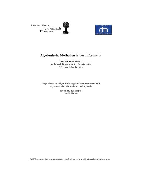 Algebraische Methoden in der Informatik - Diskrete Mathematik