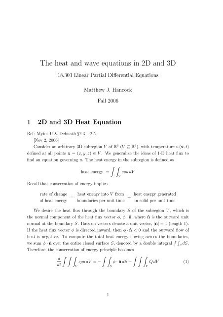 The Heat And Wave Equations In 2d And 3d